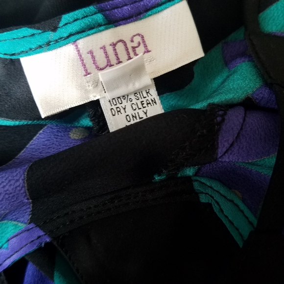 Luna By Josandra Silk Caftan Dress S - Picture 9 of 11